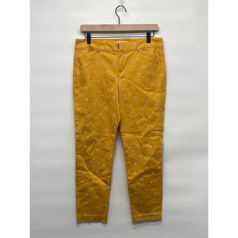 Old Navy Women’s Pixie Floral Pants Yellow Spring Size 8‎
